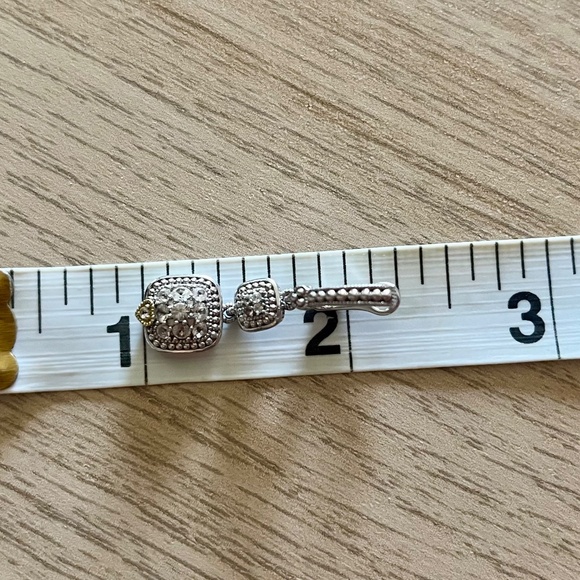 Judith Ripka Sterling Silver & 18k gold Drop Earrings - Picture 7 of 7